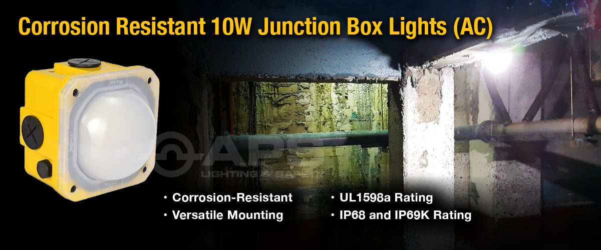 Luces de caja de conexiones VX de 10 W resistentes a la corrosión (CA)