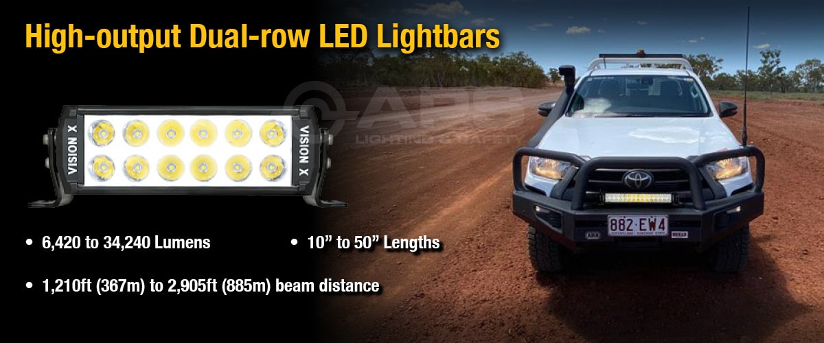 Barras de luces LED de doble fila VX Shocker X2 de alto rendimiento
