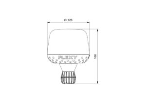 Line drawing GALAXY LED pipe mount 10-30V single flash clear lens (D14453)