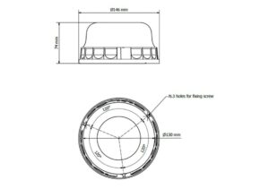 Line drawing PEGASUS amber multi-pattern flash/double flash/rotator 3 bolt permanent mount 10-30V (D14500)