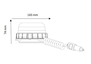 Line drawing PEGASUS amber multi-pattern flash/double flash/rotator vacuum mount 10-30V (D14502)