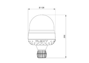 Line drawing VEGA LED amber rotating pattern vacuum mount (D14508)