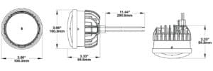 J.W. Speaker Model 97 Bi-LED Headlight Diminsions