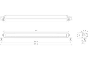 Slim LED Bar 20” Line Drawing