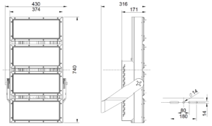 APS HL80 Series - 800W line drawing