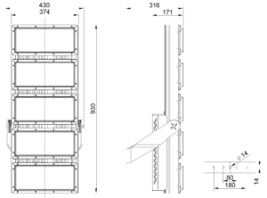 APS HL80 Series - 1000W line drawing