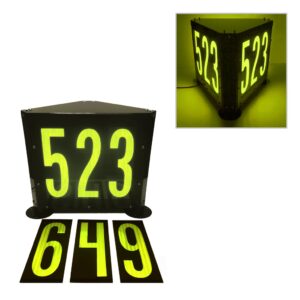 3 Sided, 3 Digit Numeric Backlit Vehicle ID Display (VID-3SBL3N16-BKY)