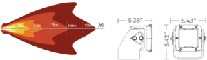 Tremor 5 LED Anti-glare (THB0605AG) beam patterns & line drawing