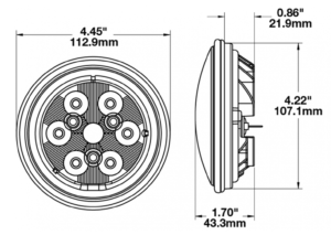 J.W. Speaker Model 6040 PAR36 LED Work Lights line drawing