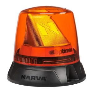 Narva 85660A Optimax LED Rotating Beacon Flange (Amber)