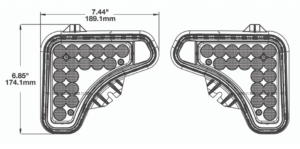 J.W. Speaker Model 12V Gen 5 Bobcat LED Flood Headlights line drawing