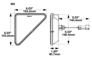 J.W. Speaker Model Bobcat LED 6” x 6” Headlights - 2 Light Kit line drawing