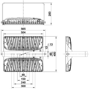 APS LF46 Series LED Flood Light B mounting bracket