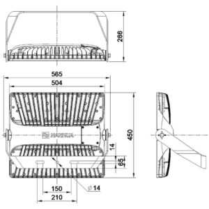 APS LF46 Series LED Flood Light C mounting bracket