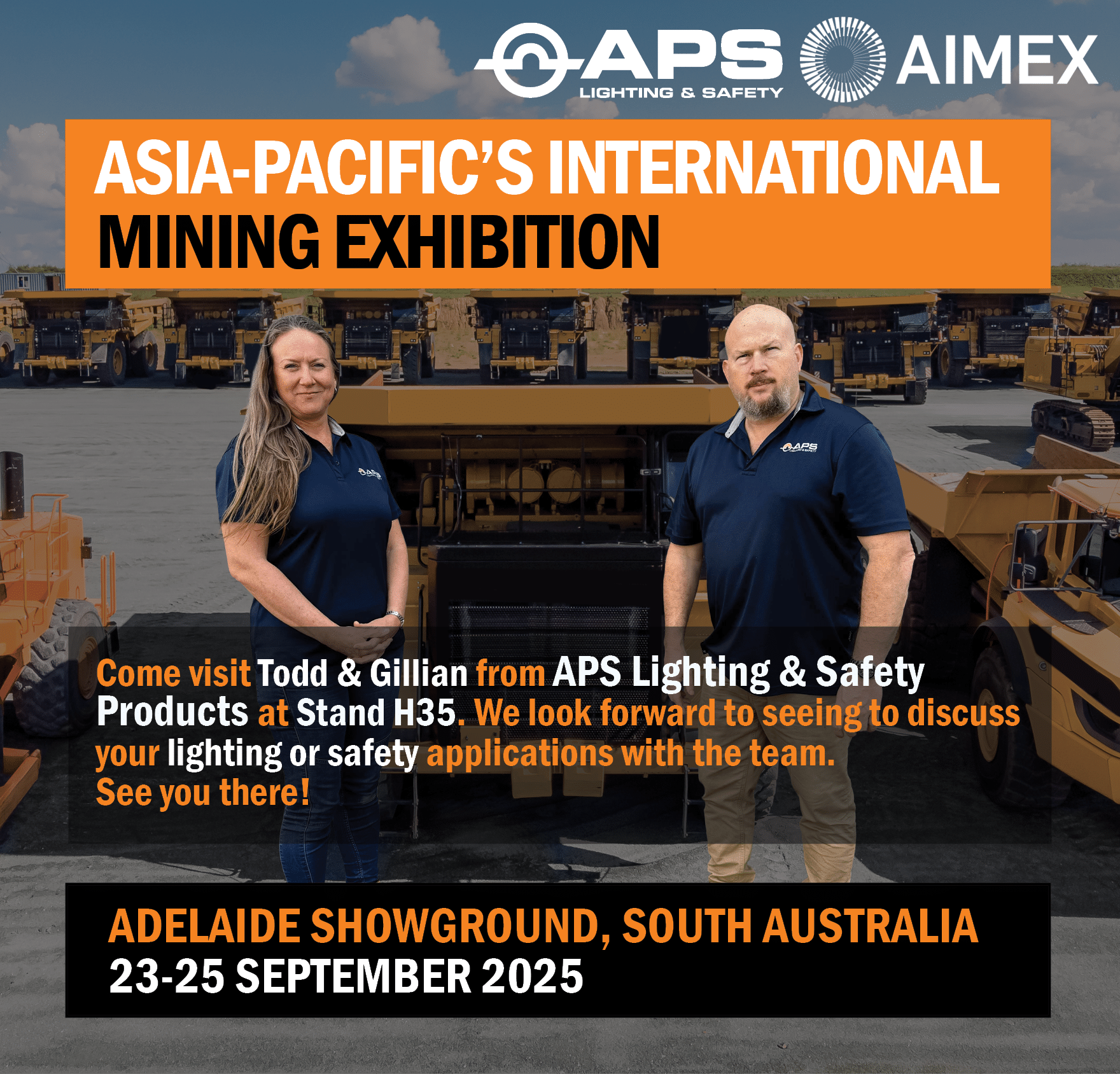 APS Lighting & Safety está emocionada de ser parte de la Expo Minera Internacional de Asia-Pacífico – AIMEX 2025
